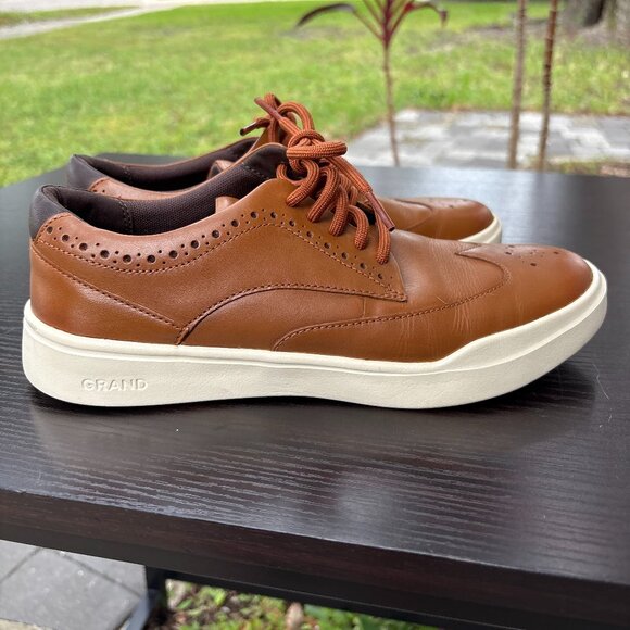 Cole Haan Grand Leather Wingtip Oxford Dress Sneakers Men's size 7 - Picture 1 of 5